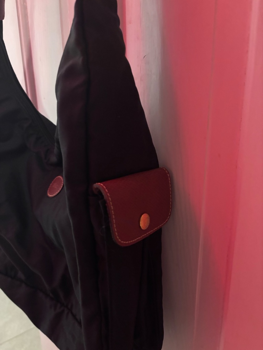 Longchamp Le Pliage Nylon Hobo Bag Black - Picture 2 of 4